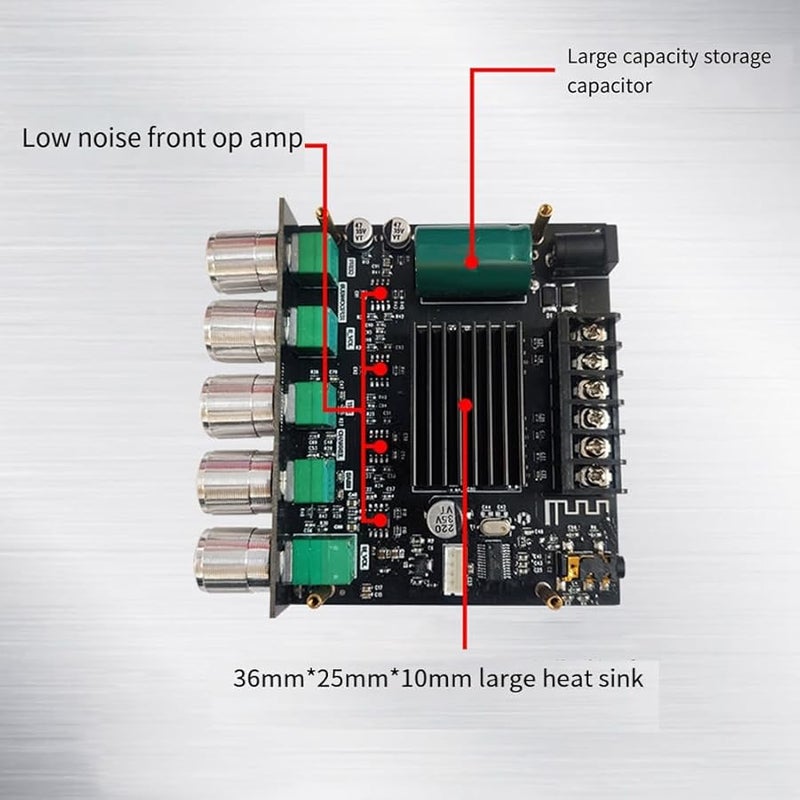 2 قناة 1 بلوتوث لوحة مكبر الصوت الرقمي وحدة 50Wx2 100W عالية الطاقة سهلة التركيب - Image 3